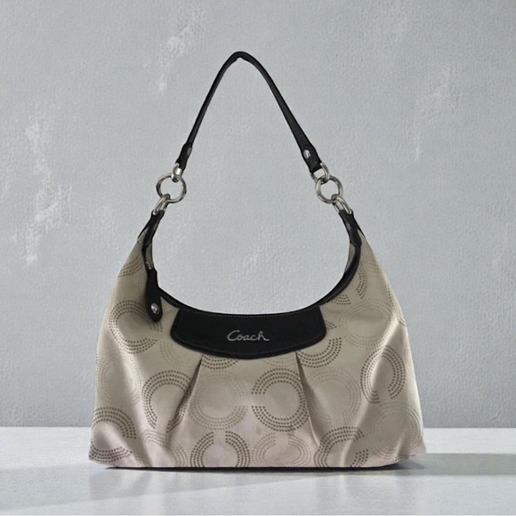 Coach Handbags - Coach Beige and Brown Shoulder Bag